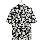 Cute Happy Panda Pattern Print Rayon Hawaiian Shirt