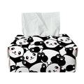 Cute Happy Panda Pattern Print Rectangle Tissue Box Cover