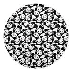 Cute Happy Panda Pattern Print Round Blanket