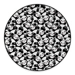 Cute Happy Panda Pattern Print Round Floor Mat