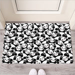 Cute Happy Panda Pattern Print Rubber Doormat