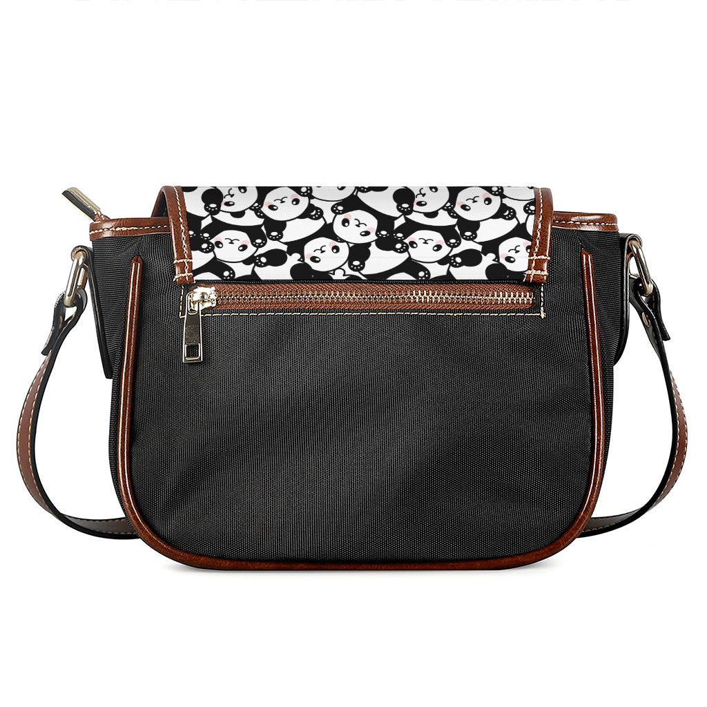 Cute Happy Panda Pattern Print Saddle Bag