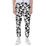 Cute Happy Panda Pattern Print Scuba Joggers