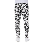 Cute Happy Panda Pattern Print Scuba Joggers