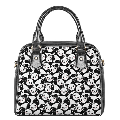 Cute Happy Panda Pattern Print Shoulder Handbag