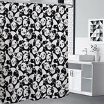 Cute Happy Panda Pattern Print Shower Curtain