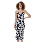 Cute Happy Panda Pattern Print Slim Fit Midi Cami Dress