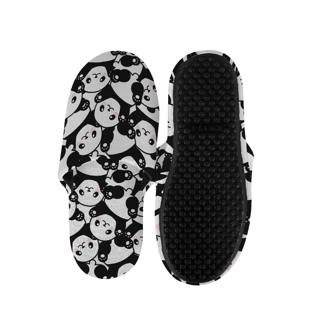 Cute Happy Panda Pattern Print Slippers