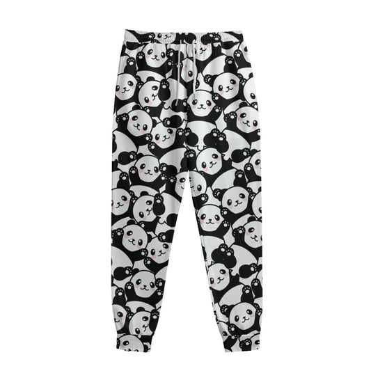 Cute Happy Panda Pattern Print Sweatpants
