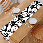 Cute Happy Panda Pattern Print Table Runner