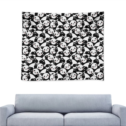 Cute Happy Panda Pattern Print Tapestry