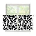Cute Happy Panda Pattern Print Tier Curtains