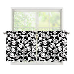 Cute Happy Panda Pattern Print Tier Curtains