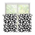 Cute Happy Panda Pattern Print Tier Curtains