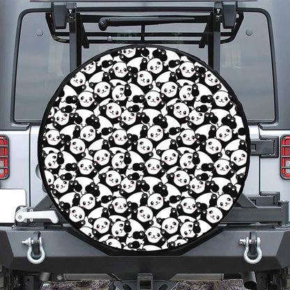 Cute Happy Panda Pattern Print Tire Cover