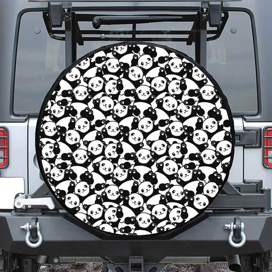 Cute Happy Panda Pattern Print Tire Cover