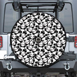 Cute Happy Panda Pattern Print Tire Cover With Camera Hole