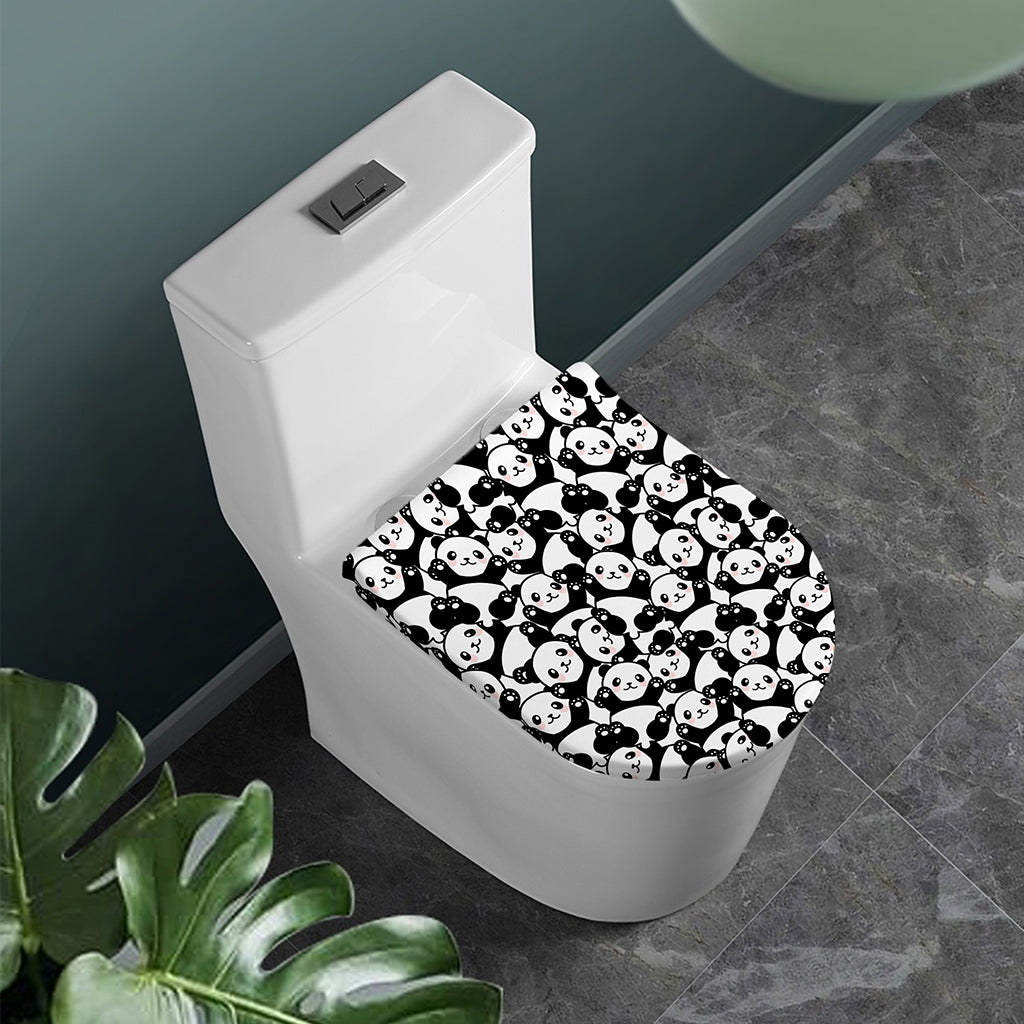 Cute Happy Panda Pattern Print Toilet Lid Cover