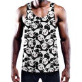 Cute Happy Panda Pattern Print Men's Workout Tank Top
