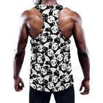 Cute Happy Panda Pattern Print Training Tank Top