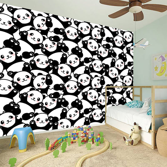 Cute Happy Panda Pattern Print Wall Sticker
