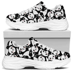 Cute Happy Panda Pattern Print White Chunky Shoes