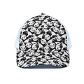 Cute Happy Panda Pattern Print White Mesh Trucker Hat