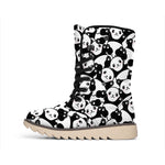 Cute Happy Panda Pattern Print Winter Boots