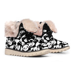 Cute Happy Panda Pattern Print Winter Boots