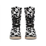 Cute Happy Panda Pattern Print Winter Boots