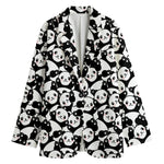 Cute Happy Panda Pattern Print Women's Blazer