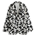 Cute Happy Panda Pattern Print Women's Cotton Blazer