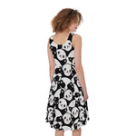 Cute Happy Panda Pattern Print Women's Sleeveless Dress