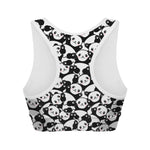 Cute Happy Panda Pattern Print Women's Sports Bra