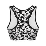 Cute Happy Panda Pattern Print Women's Sports Bra