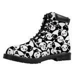 Cute Happy Panda Pattern Print Work Boots