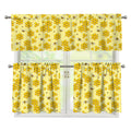 Cute Honey Bee Pattern Print 3 Piece Kitchen Curtains