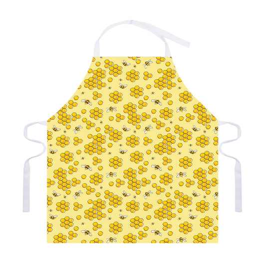 Cute Honey Bee Pattern Print Adjustable Apron