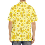 Cute Honey Bee Pattern Print Aloha Shirt