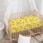 Cute Honey Bee Pattern Print Baby Crib Sheet
