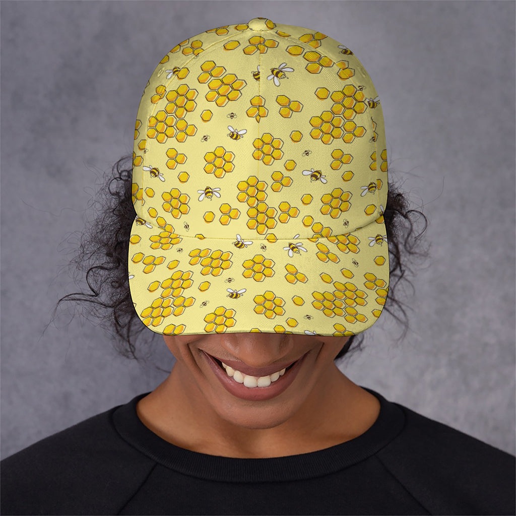 Cute Honey Bee Pattern Print Baseball Cap