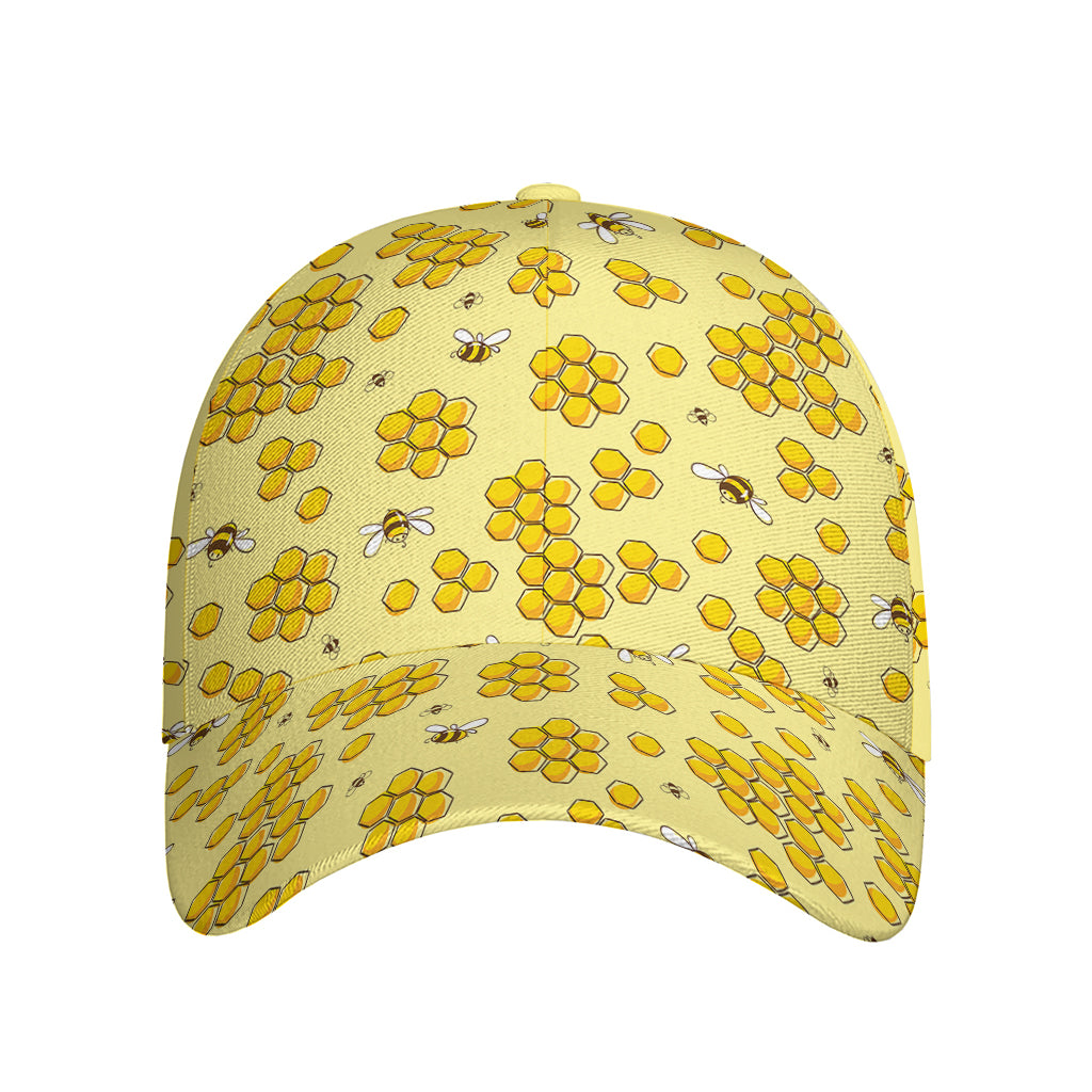 Cute Honey Bee Pattern Print Baseball Cap