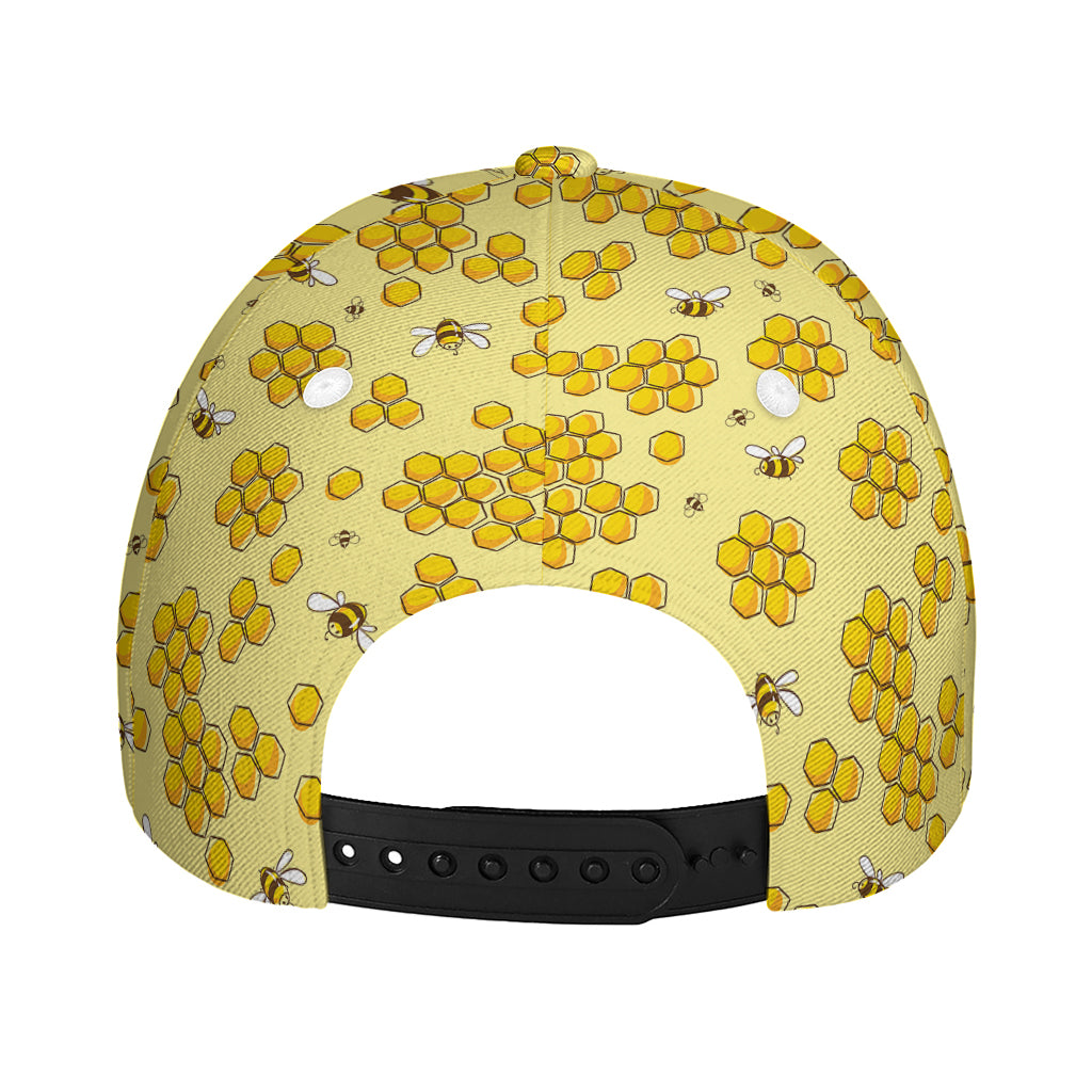 Cute Honey Bee Pattern Print Baseball Cap