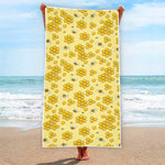 Cute Honey Bee Pattern Print Beach Towel