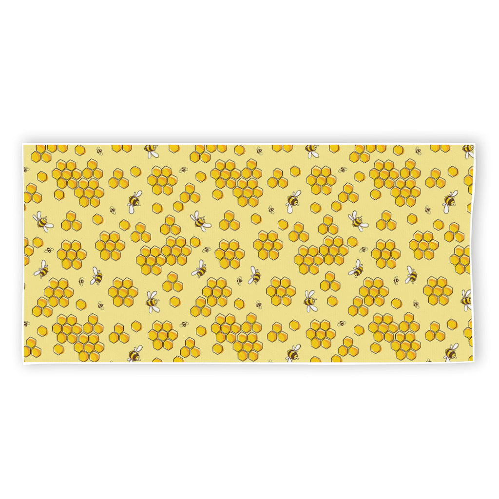 Cute Honey Bee Pattern Print Beach Towel