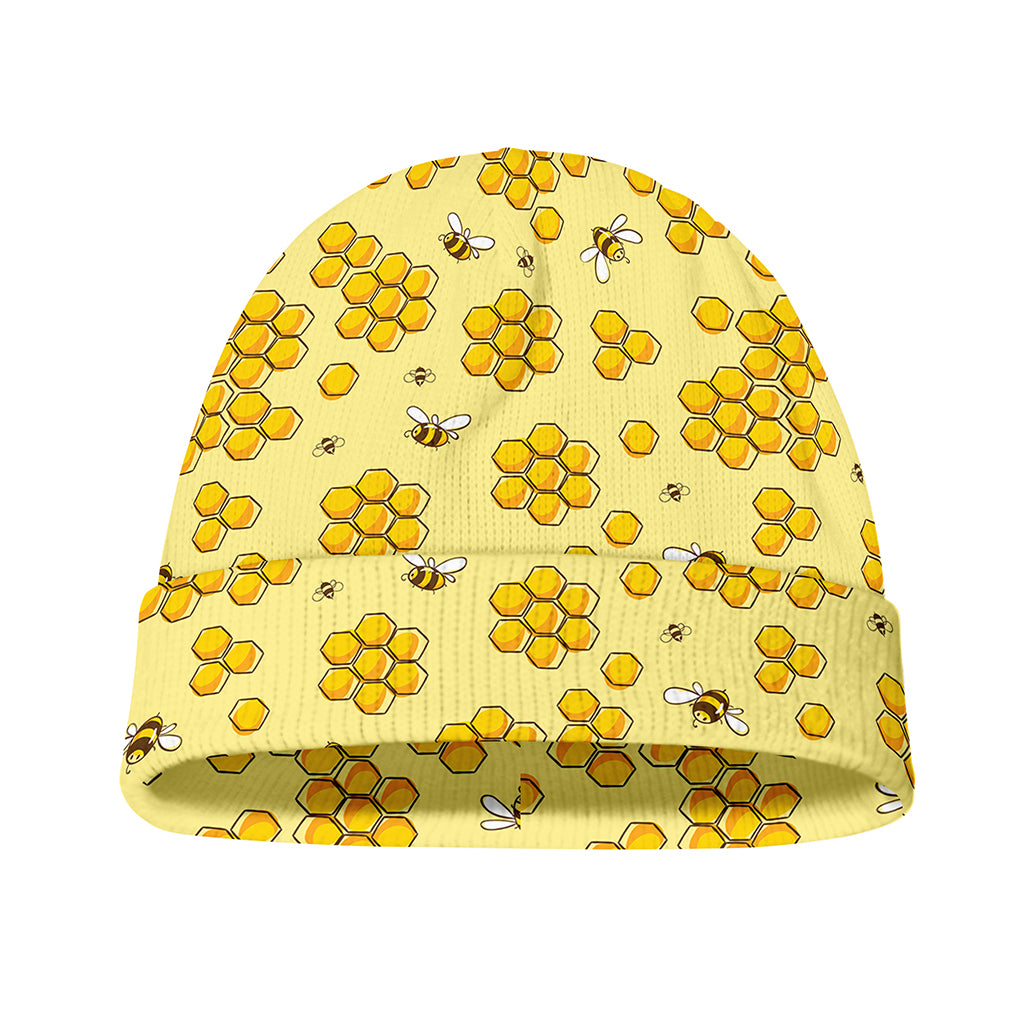 Cute Honey Bee Pattern Print Beanie