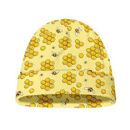 Cute Honey Bee Pattern Print Beanie