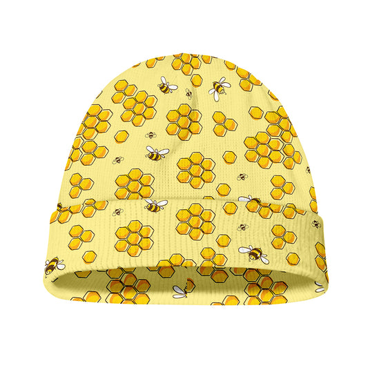Cute Honey Bee Pattern Print Beanie
