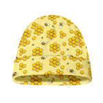Cute Honey Bee Pattern Print Beanie
