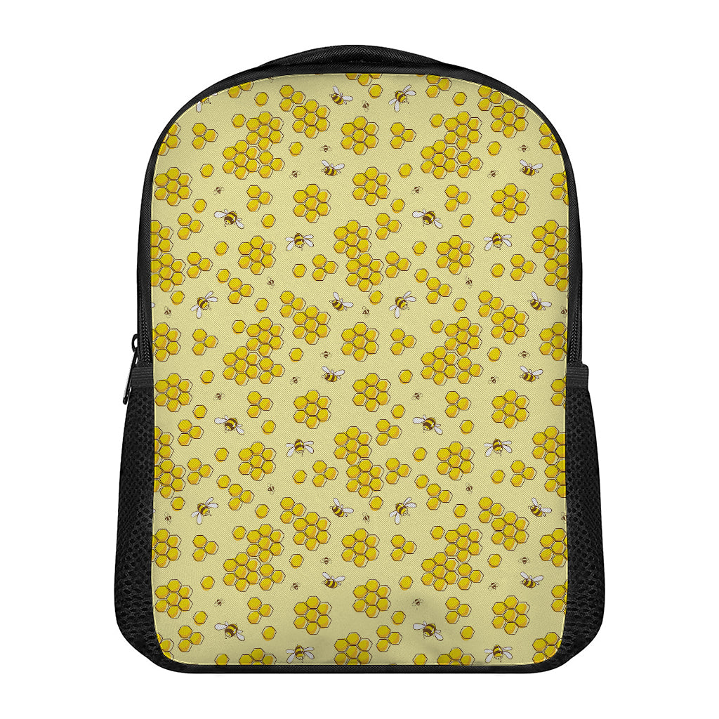 Cute Honey Bee Pattern Print Casual Backpack